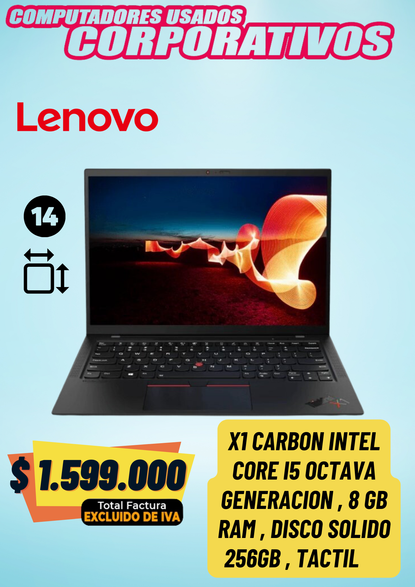 Lenovo X1 Carbon INTEL®CORE™I5 DE 8VA